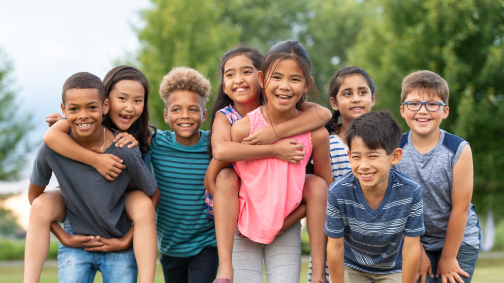 Children smiling stock photo