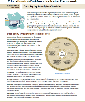 Cover page of data equity checklist