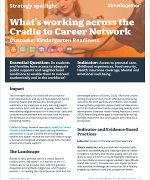 Front page of the Kindergarten Readiness Early Childhood PDF