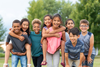 Children smiling stock photo