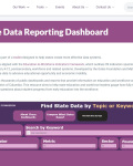 Landing page of ECS's State Data Reporting Dashboard